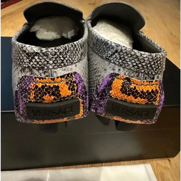 Versace Python print loafers size 41